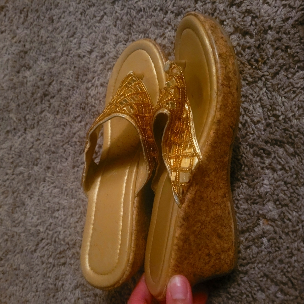 Gold Heeled Sandals